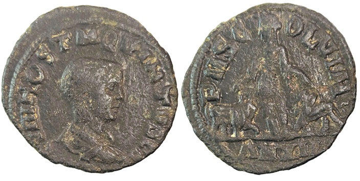 Roman Provincial Hostilian Viminacium 251 AE27